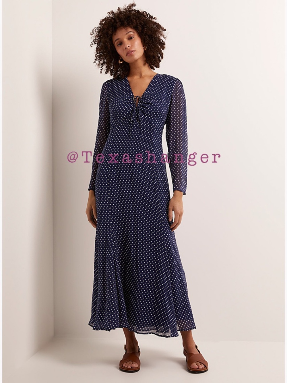 Polo Ralph Lauren NWT Polka-Dot Crinkle Georgette Dress Size 8